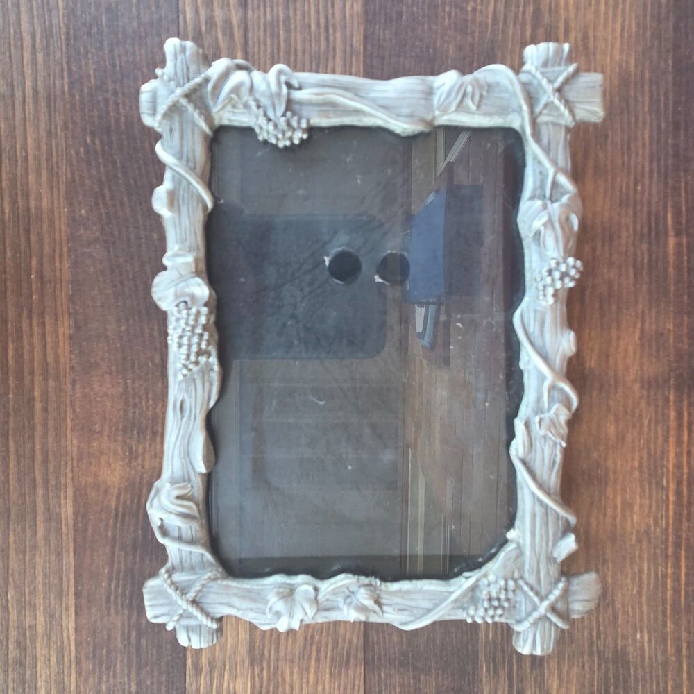 Vintage Silver Tone Grapevine 4x6 Picture Frame Rustic Woodland Branch Decor